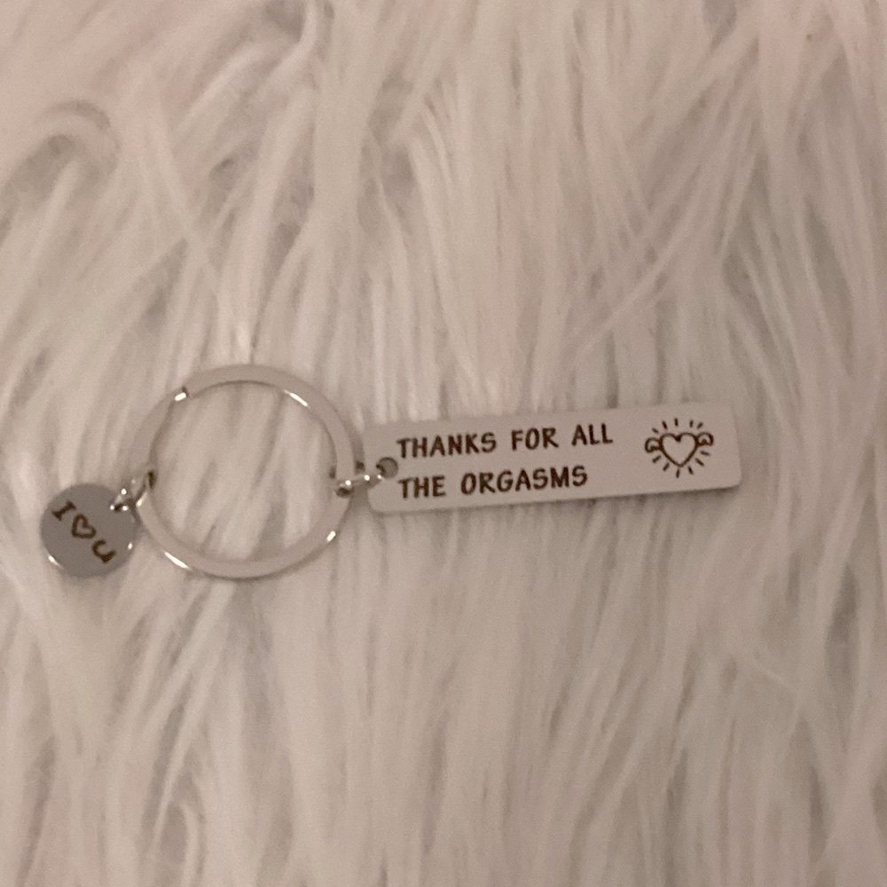 Silver Keychain with Engraved Message